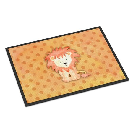 Carolines Treasures 24 x 36 in. Polkadot Lion Watercolor Indoor or Outdoor Mat BB7374JMAT